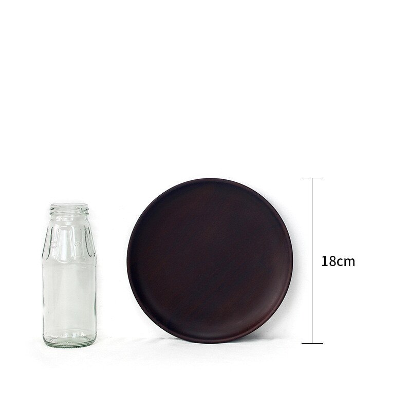 Storage Box Wood Pan Plate Fruit Dishes Saucer Tea Tray Dessert Dinner Bread Wood Plate Japanese Round/Rectangle Home Decoration: JJ1433-18CM