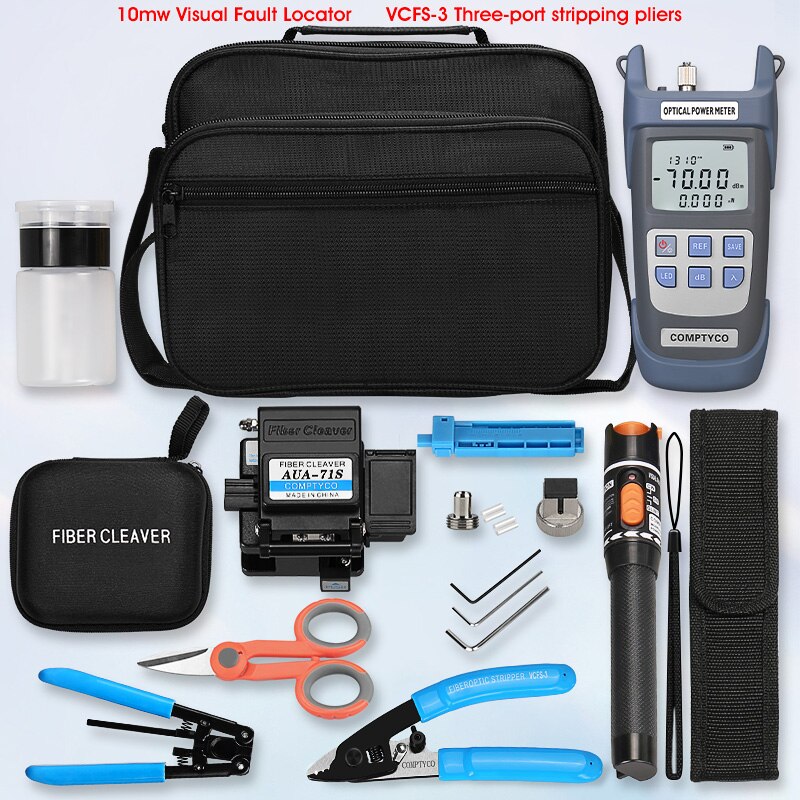 AUA-71S FTTH tool FTTH Fiber Optic Tool Kit with Fiber Optica Power Meter and 10mW Visual Fault Locator