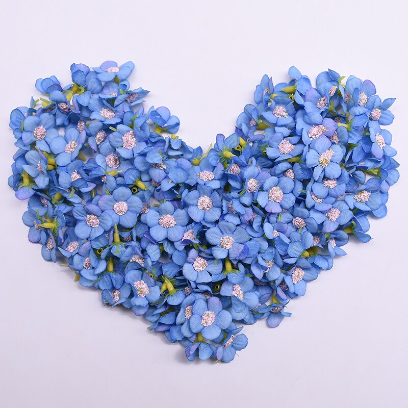 Mini flores artificiales de seda con cabeza de margaritas multicolor, guirnalda DIY, tocado, corona, álbum de recortes, decoración de boda para el hogar, 50 piezas: F22
