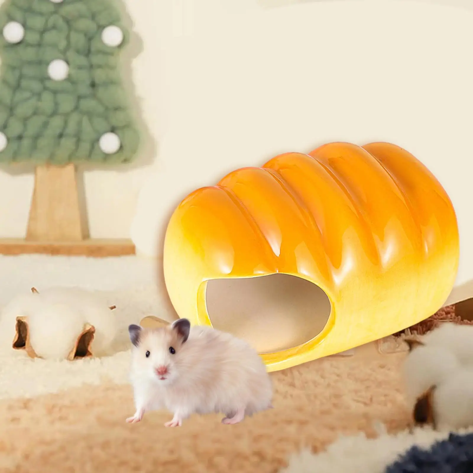 Hamster Kooi Huisdier Nestelen Mini Hutten Leuke Koeling Bed Zomer Schuilplaats Nest Hamster Huis voor Hamster Eekhoorn Egel Kleine Huisdier: SCARLET