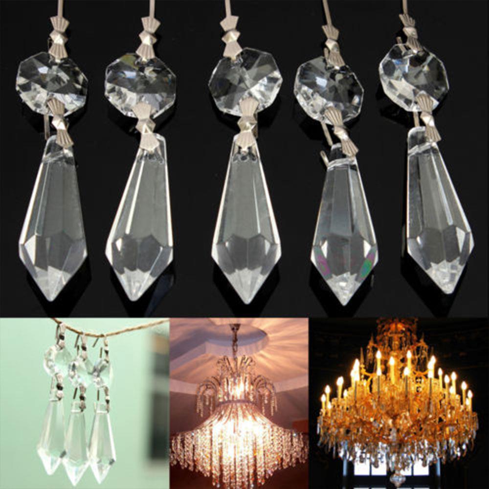 10 stuks/pak kroonluchter achthoekige kralen kristal lamp hangers decoratie onderdelen
