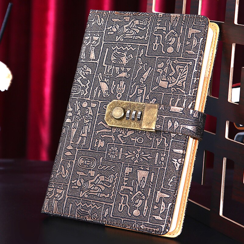 Selected Egyptian Theme Notebook A5 A6 B5 Password Lock Notebook Diary British Museum Retro Simple Business Notebook