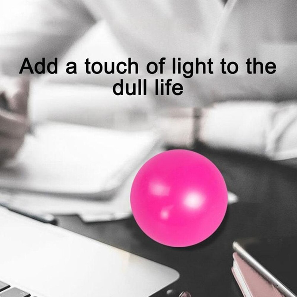 Mini Fluorescent Solid Color Wall Suction Sticky Ball Pressure Reduction Toy Kids Educational Toys for Children