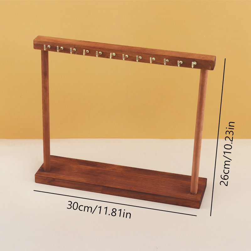Jewelry Organizer Display Stand Solid Wood Necklace Hanging Countertop Rack For Chains Earrings Bracelets Showcase Storage Rack: green