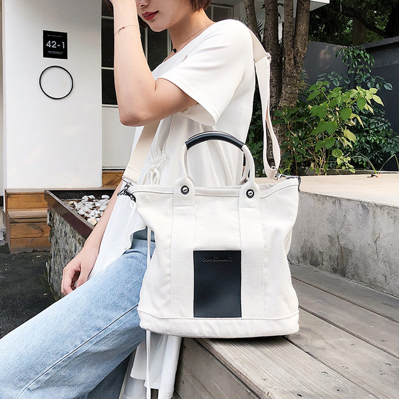 Grote capaciteit dikke canvas crossbody tassen voor vrouwen grote schouder reis boodschappentas vrouwelijke casual handtas tassen