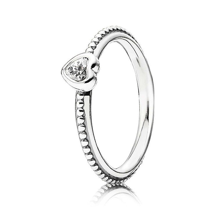 Anello di cristallo del cuore chiaro rosa rosso autentico dell'argento sterlina 925 di trasporto libero per gli anelli originali dei gioielli di DIY del regalo del partito delle donne: 9 / S