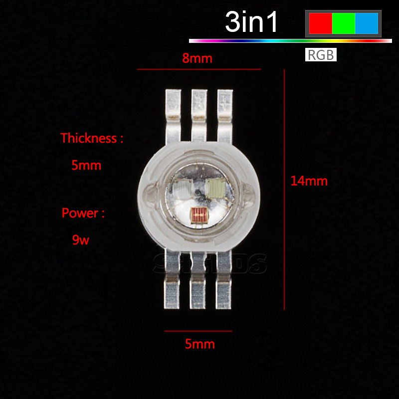 4 unids/lote LED RGBWA 5in1 para iluminación LED RGBWA Chips LED rojo/verde/azul/blanco/Abmer SHEHDS: LED RGB 3in1