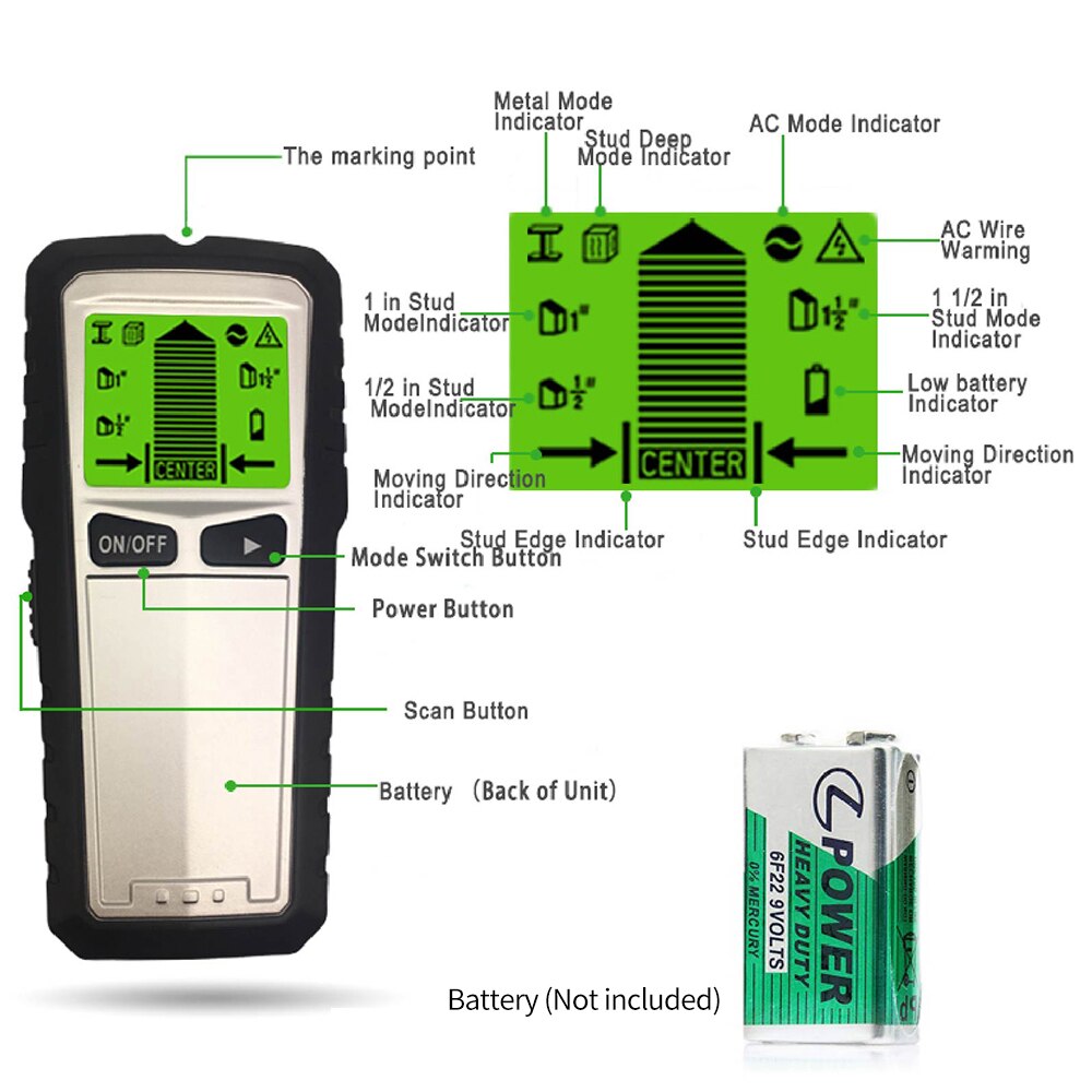 Stud finder vægscanner 5 in 1 multifunktion elektronisk vægdetektor smart stud søm søger sensor locator metaldetektor