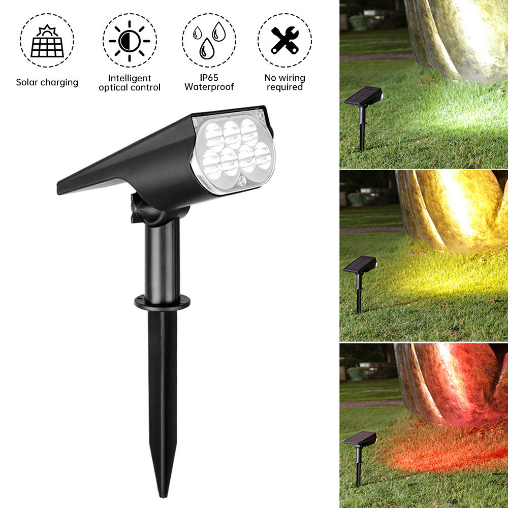 Projecteur solaire à LED IP65, induction du corps humain, usage touristique, enfichable, sol, mur, pelouse, cour, lampadaire