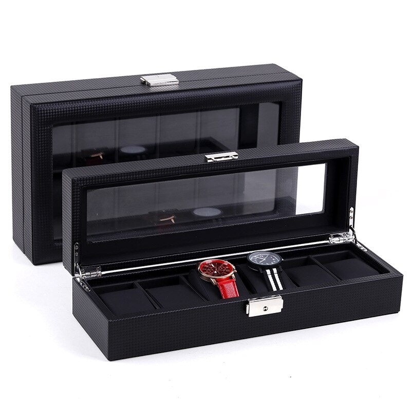 6 / 12 Slots Luxury Watch Box Woven PU Leather Watch Boxes Storage Organizer Box Jewelry Storage Display