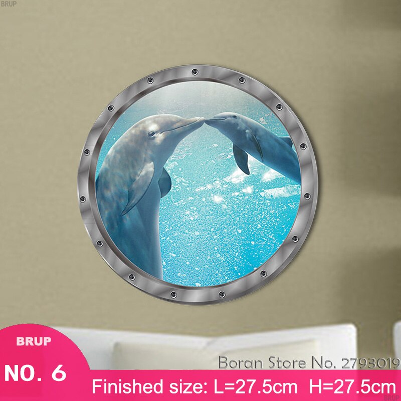 7 Kinds Dolphin Floor Stickers Sea Animals 3D Wall Stickers Bedroom Home Decors Mural Art Wall Decals Vinyl Wallpaper Waterproof: 06(buy 2 save 1usd)
