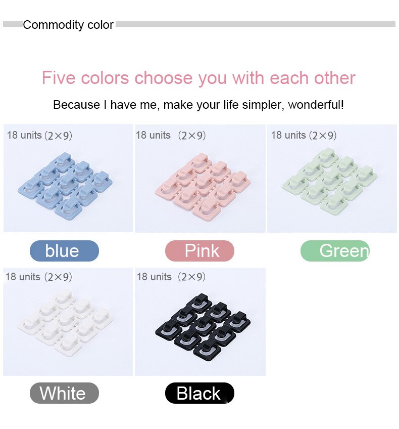 18Stck Kabel Klemme Draht Befestigung Selbst-Klebstoff Draht Clip Organizer Fixer Draht Wickler Schreibtisch Telefon Draht Kabelbinder kabel Veranstalter