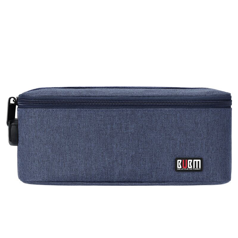 Bubm hårdt etui powerbank kuffert segl opbevaringstaske til ekstern harddisk disk power bank kuffert bankkort print mudder: Blå