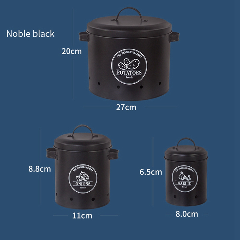3 Pcs Storage Box Potatoes Onions Garlic Bin Kitchen Food Container Buckets Breathable Metal Box Potato Bucket