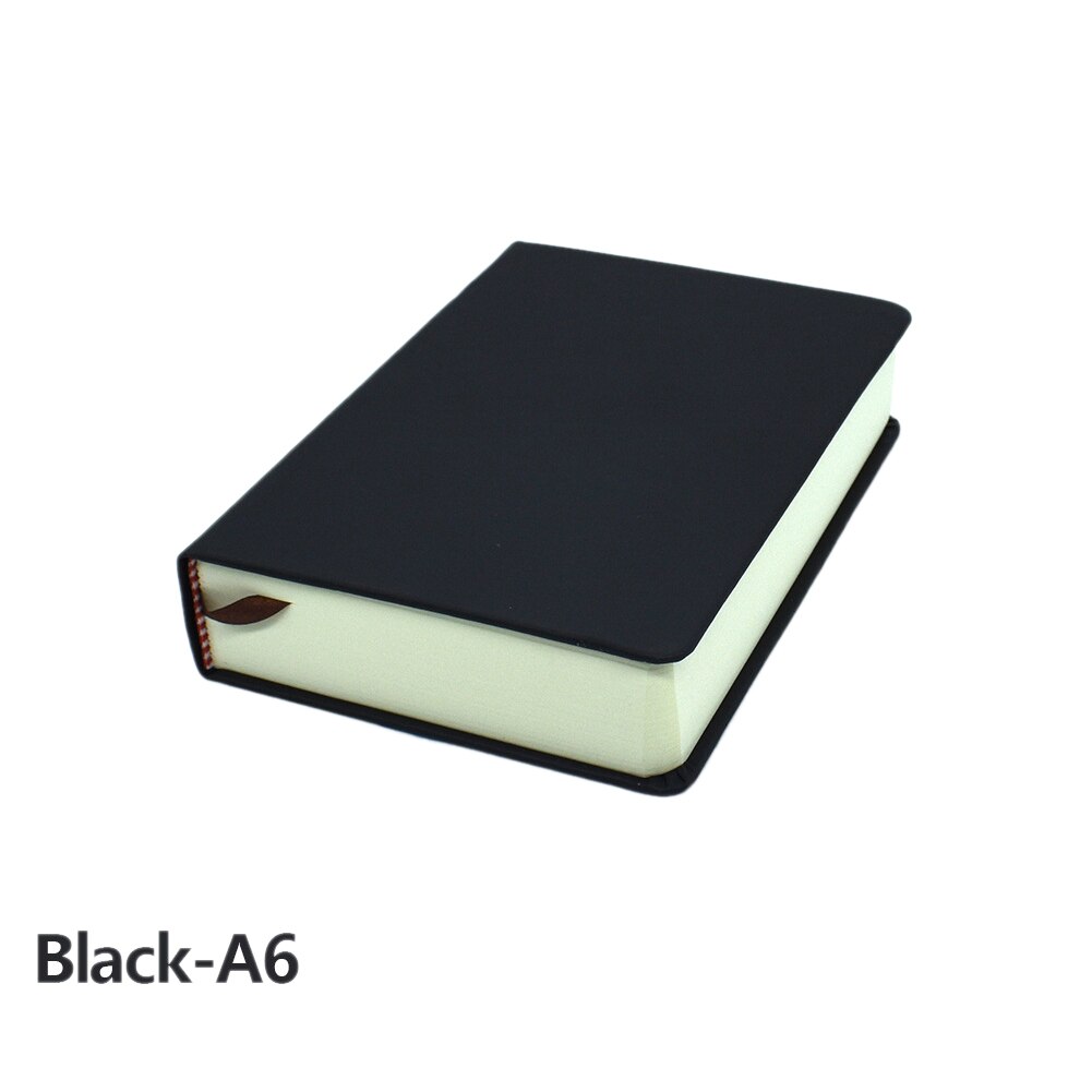 Super Thick Blank Pages Notebook A4 A5 A6 Travel Journal For Students Leather Soft Cover Diary Sketchbook School Stationery: Black / A5