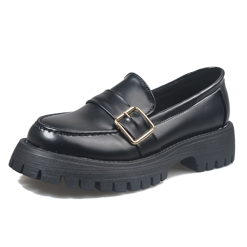 Damskie buty derby wszystkie mecze okrągłe palec u nogi poślizg-na miękkie zwykły damskie trampki mieszkania brytyjskie drewniaki platforma 2020 moda