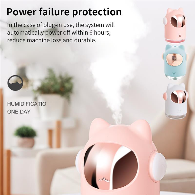 Luftbefeuchter 2W USB 300ml Luftbefeuchter Einstellbar Cartoon Diffusor Mit Bunten Licht