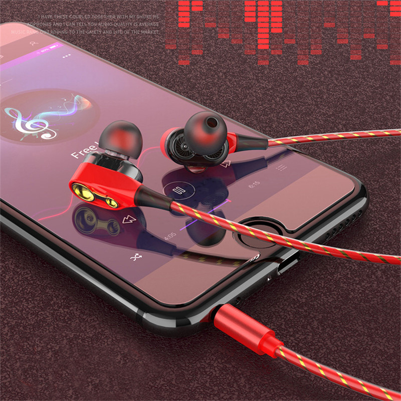 Super Bass Klang Kopfhörer Dual Einheit Stereo verdrahtet Kopfhörer kopfhörer mit mikrofon Headset Für Computer MP3 Smartphone Samsung