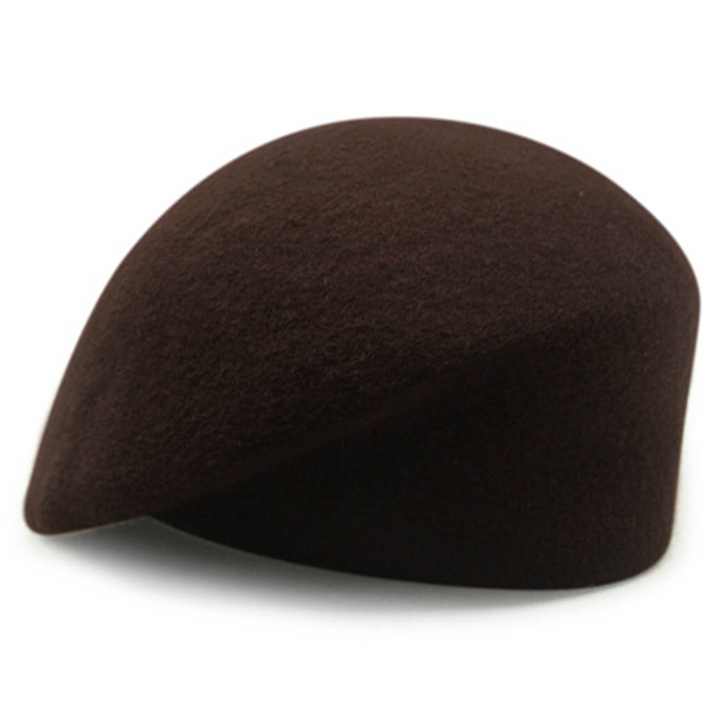 Womail vinter baret lokk vinter varm ull kvinner baret fransk kunstner retro lue lue ski lokk fast hattemaker  #4z: Kaffe