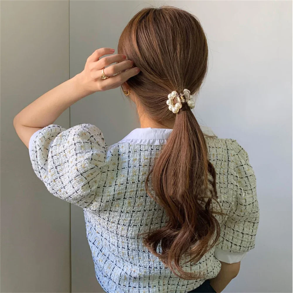 Horquilla con cuentas de perlas para mujer, pasadores geométricos bonitos para el pelo, pinzas para el pelo de cola de caballo, accesorios para el cabello, 2 uds.