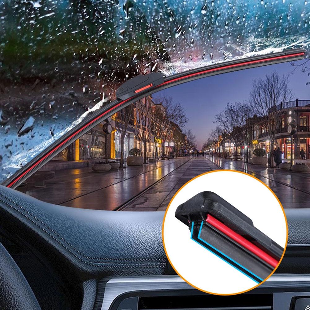 Lâminas do limpador do pára-brisa do carro, Borracha macia multifuncional de camada dupla, Limpadores de substituição automotivos, Universal