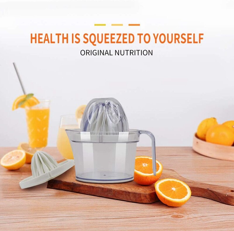 Lemon Citrus Juicer,Manual Hand Orange Squeezer With Built-In Measuring Cup And Reamers And Grinders,Egg Separator,White