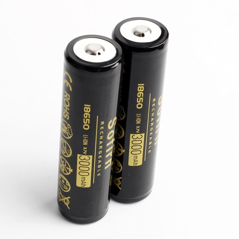 Sofirn genopladeligt 18650 batteri li-ion batteri 3.7v 3000 mah 18650 celle genopladelige batterier med beskyttet printkort: 2 stykker