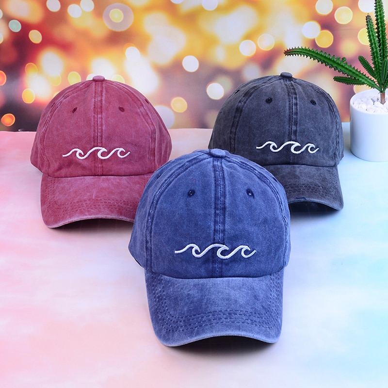 1PC Sports Hats Sea Wave Baseball Cap Unisex Dad Hats Sports Hats Women Men