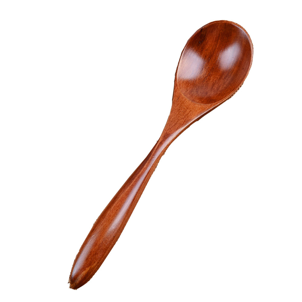 Coffee spoon kitchen cooking utensils soup teaspoon Japanese style tie line coffee honey wooden spoon L0422: Coffee