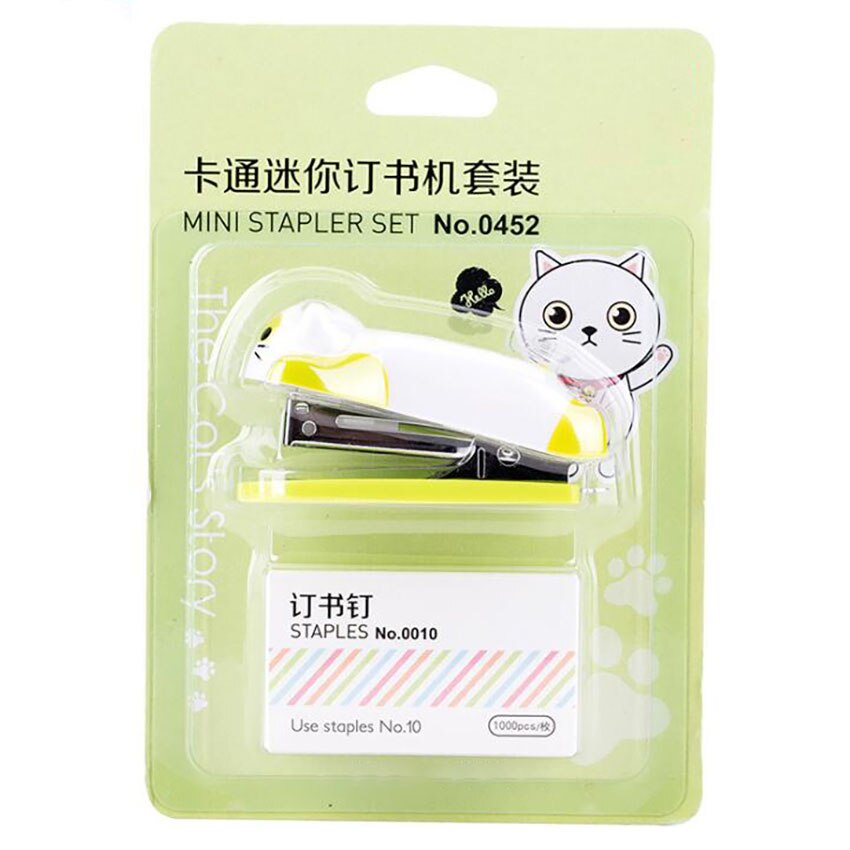 Zestaw mini zszywacz kreskówka Słodki zwierzę nr 10 zszywki bindownica bindownica 12 arkuszy zszywacze papieru dzieci dzieci papiernicze