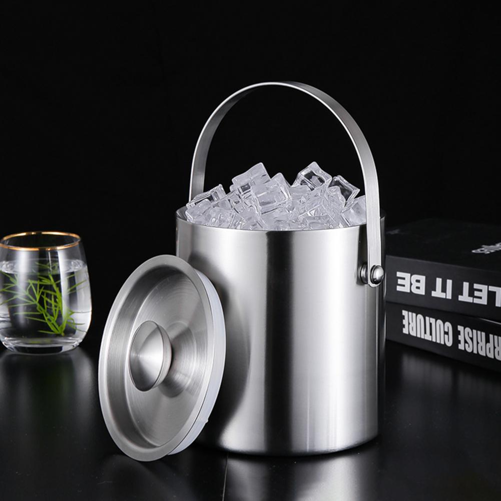 2L/3L Ice Bucket Temperature Resistant Thickened Smooth Surface Ice Cube Container Bucket with Lid for Party