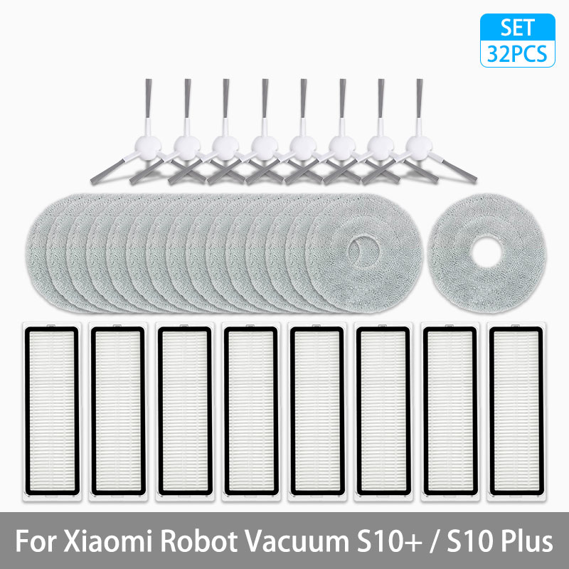 Para xiaomi robô vácuo s10 +/s10 plus acessórios escova lateral principal filtro hepa mop pano pano peças de reposição: Cáqui escuro