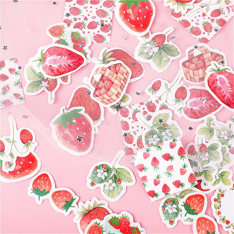 1pcs Strawberry Stickers Laptop Skateboard Mixed Cartoon Toy Stickers Styling Laptop Travel Luggage Cool Funny Decals