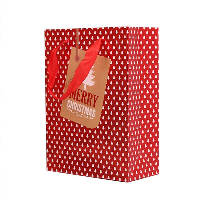 Christmas Bag Snowflake Christmas Kraft Paper Bag Candy Snack Portable Packaging Accessories Christmas Decorations: Card pine