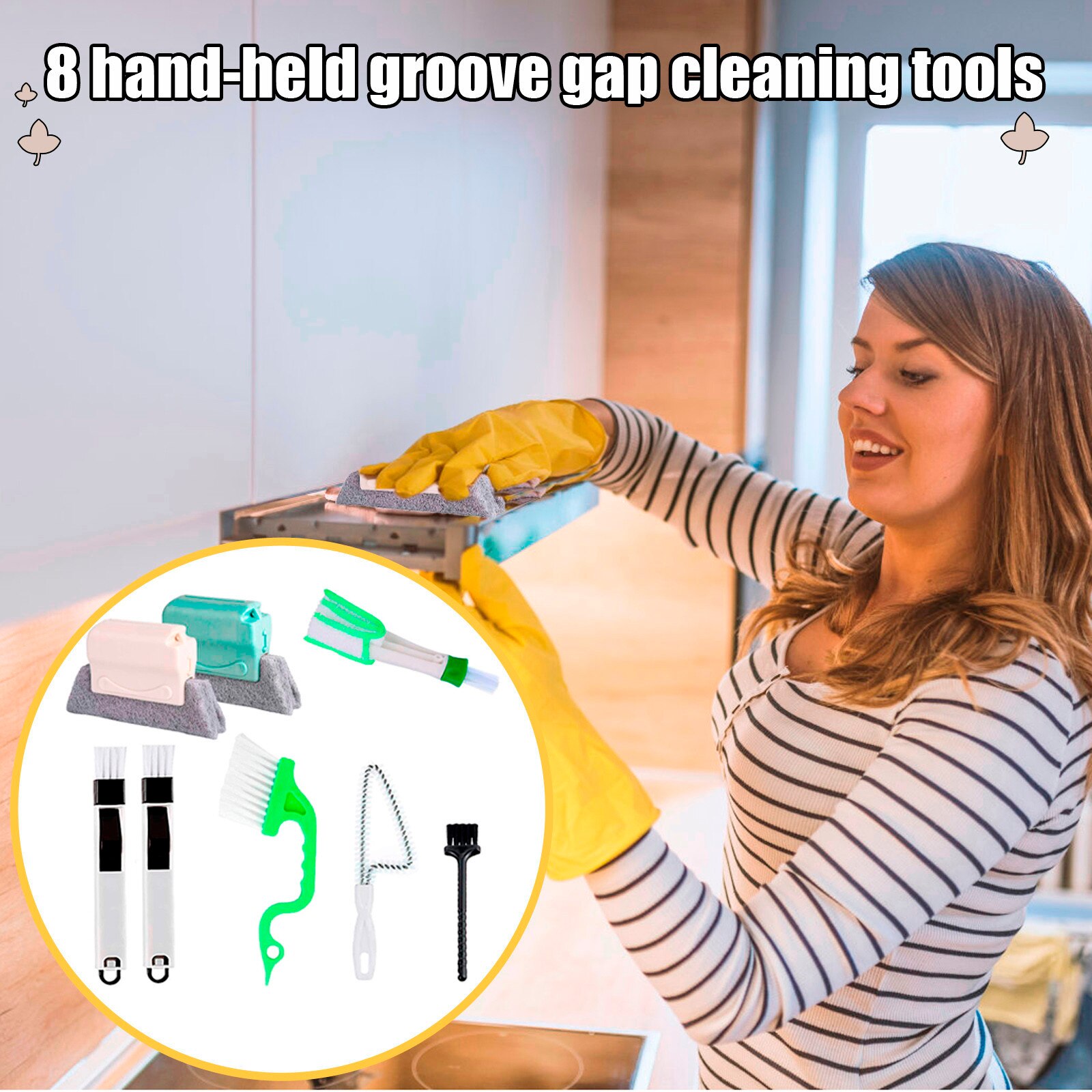 8 Hand Held Groef Klaring Cleaning Tools Diverse Auto Vents Toetsenbord Tegels Home Gereedschap Keuken Reinigingsborstel Te: Default Title