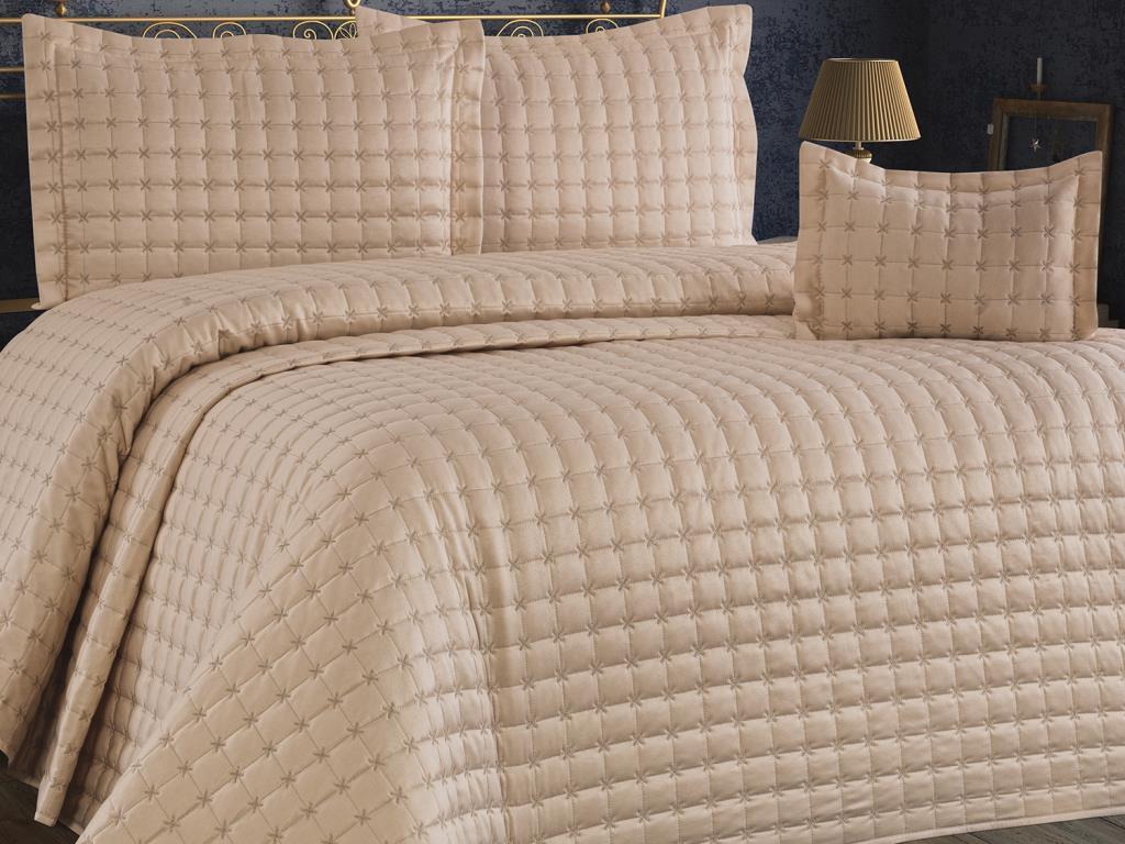 Ster Dubbele Persoonlijkheid Gewatteerde Bed Cover Cappucino