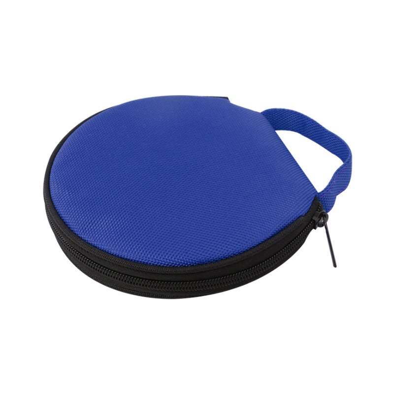 Portable CD DVD Case 20 Capacity Oxford Cloth Storage Bag Round Holder with Zipper for Home Car CD Box Bag: Blue