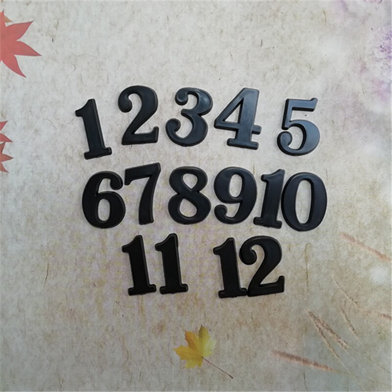 2Sets 2.5cm Plastic BLACK Quartz Clock Numbers Arabic numbers Clock Accessories DIY