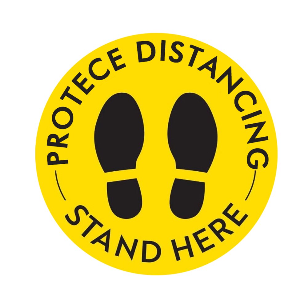 Sociale Distantiëren Floor Sticker Indoor Outdoor Grond Sticker Veiligheid Floor Decal Teken Voor Crowd Control Begeleiding: yellow