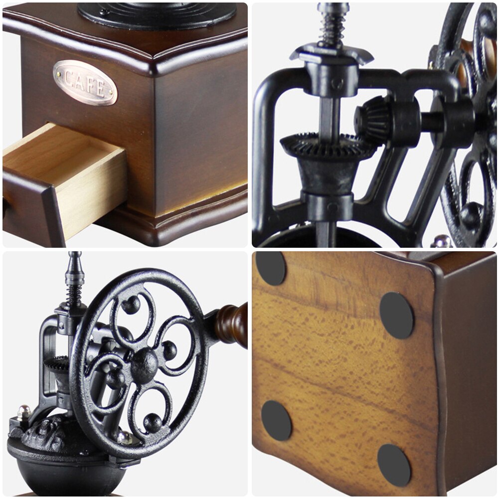 Molinillo de Café Manual de hierro fundido, molino de molienda de granos de café ajustable hecho a mano, herramienta de cocina conveniente, accesorios para el hogar