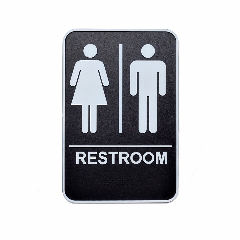 6" X 9" Restroom Signs Door Plate Toilet Sign WC Bathroom Wall Sticker ABS Plastic,Braille for The Blind 152mm X 229mm