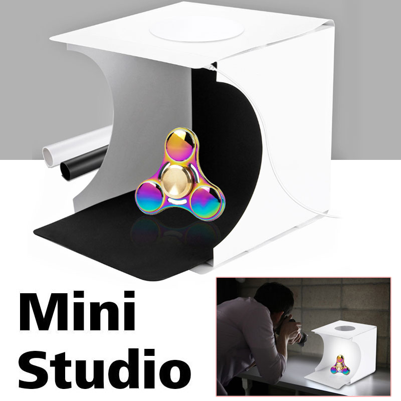 LED Lighting Highlight Fotografia Portable Photography Studio Mini Estudio Photobox with 2 Backgrounds for Camera Photos