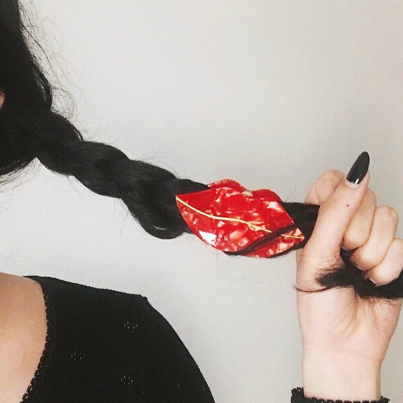 HANGZHI INES – pince à cheveux en forme de marguerite française, lèvres tulipe, acétate, pince à cheveux, épingle à cheveux, accessoires de tête à la pour femmes et filles,