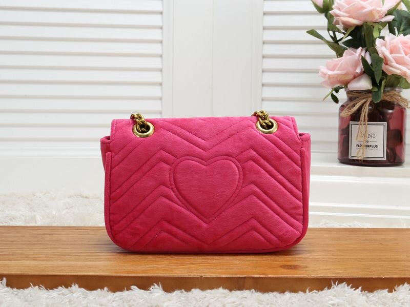 pleuche single shoulder bag 22-27 cm women handbag best-selling brand messenger bag: Pink / 22cm