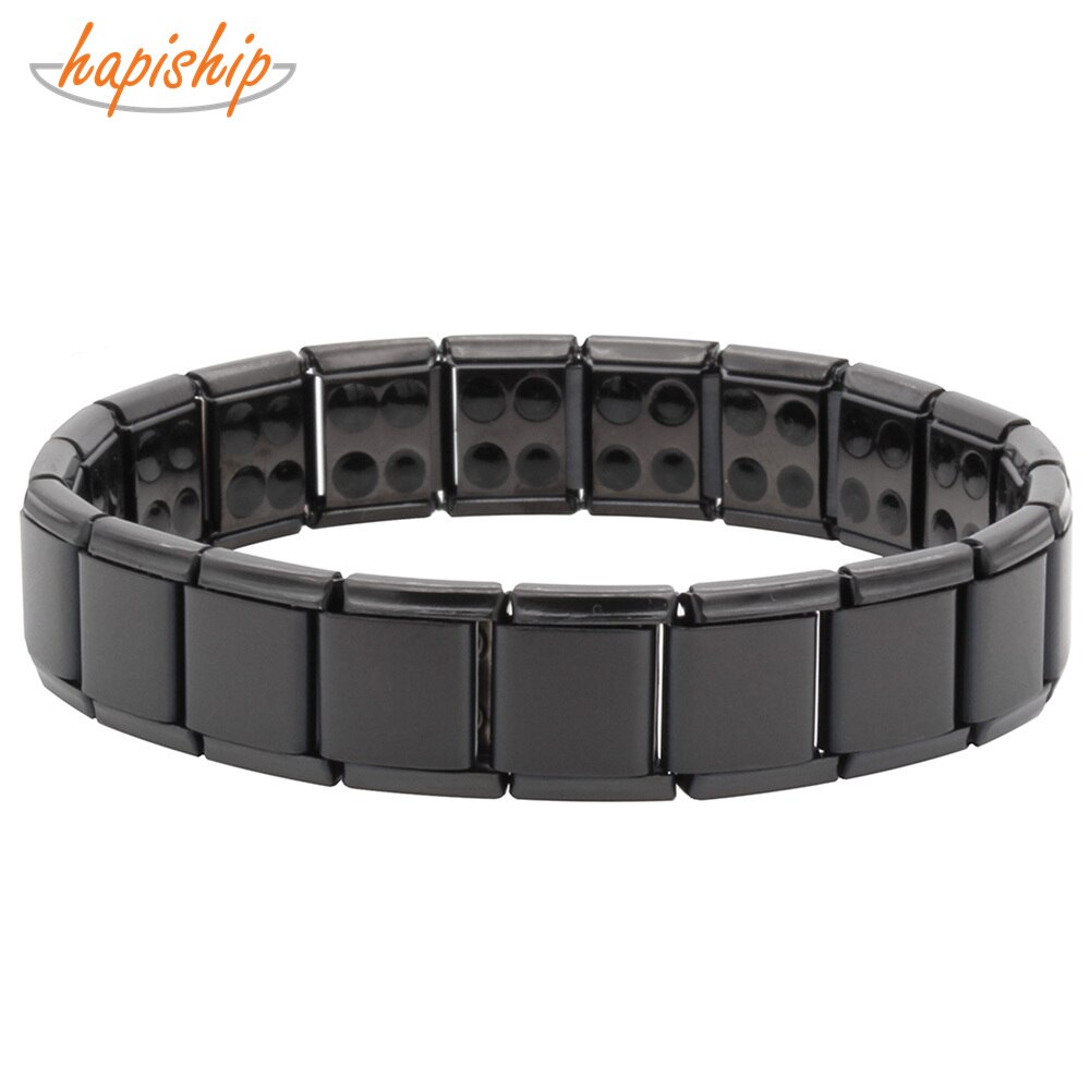 Hapiship Neue 13mm Mann Frauen Schmuck 80 Germanium Schwarz Titan Energie Armbinde Energie Armreif Für Freies GE-Schwarz80