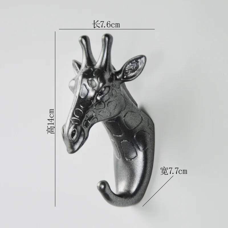 Ganchos con forma de Animal europeo, ciervo, Stags, rinoceronte, caballo, jirafa, cabeza de elefante, colgador de pared, abrigo para sombrero, gancho, soporte para estante, decoración del hogar