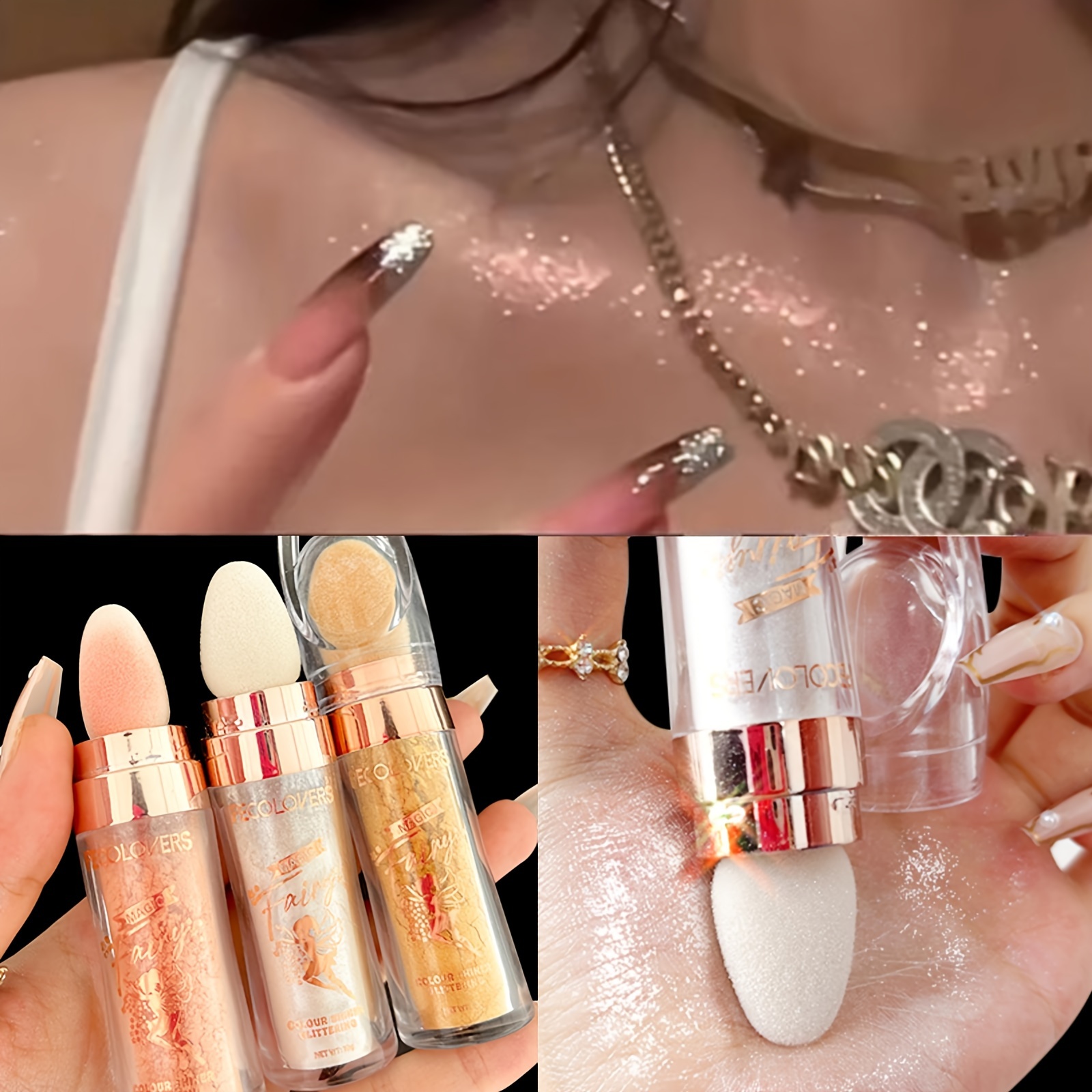 Fairy Powder Highlighter Stick, Shimmer Contour Blush Powder Contour Shading Glitter, Contour Brightening Makeup Highlighter