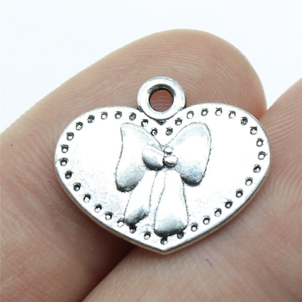 20Pcs Charms Tiny Boog Antiek Zilver Kleur Strik Charms Sieraden Bevindingen Diy Strik Charms: B10235-19x16mm