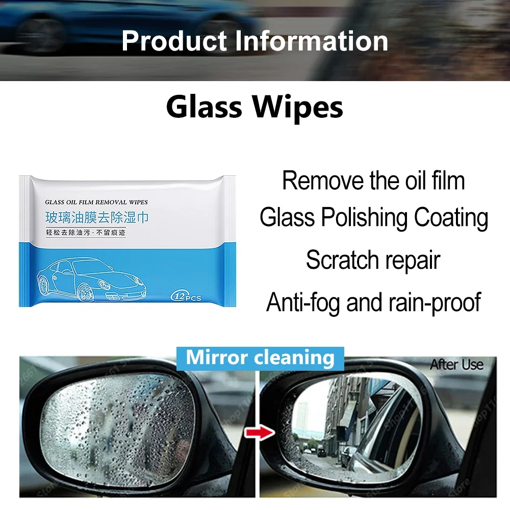Reparação de vidro do carro revestimento filme de óleo toalhetes limpos espelhos retrovisores anti-nevoeiro à prova de chuva janelas limpeza lâmpada de vidro agente de polimento