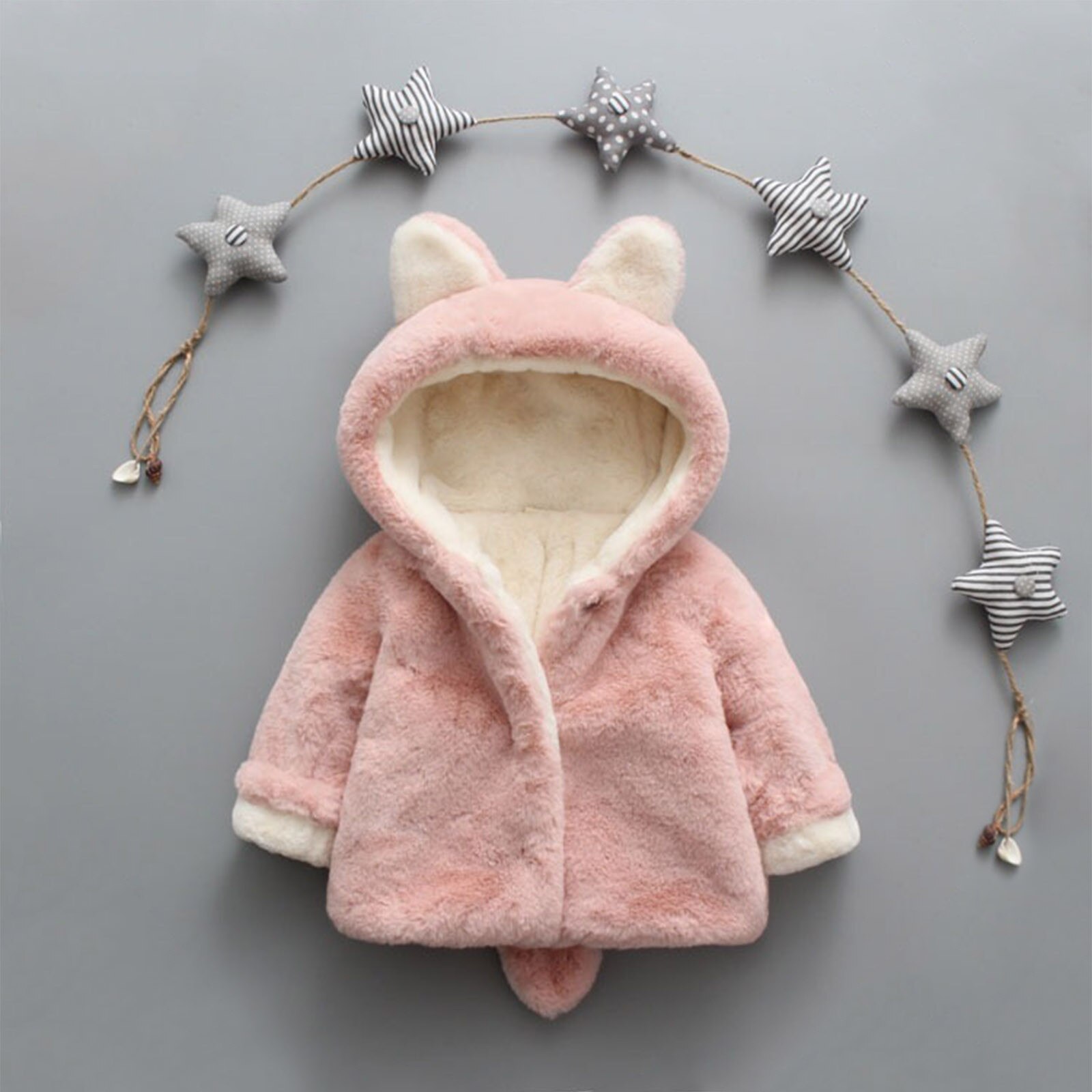 Baby Meisjes Jas Peuter Baby Jongens Meisjes Fleece Winddicht Winterjas Bind Capuchon Uitloper Jas Voor Jongens Jas Kleding